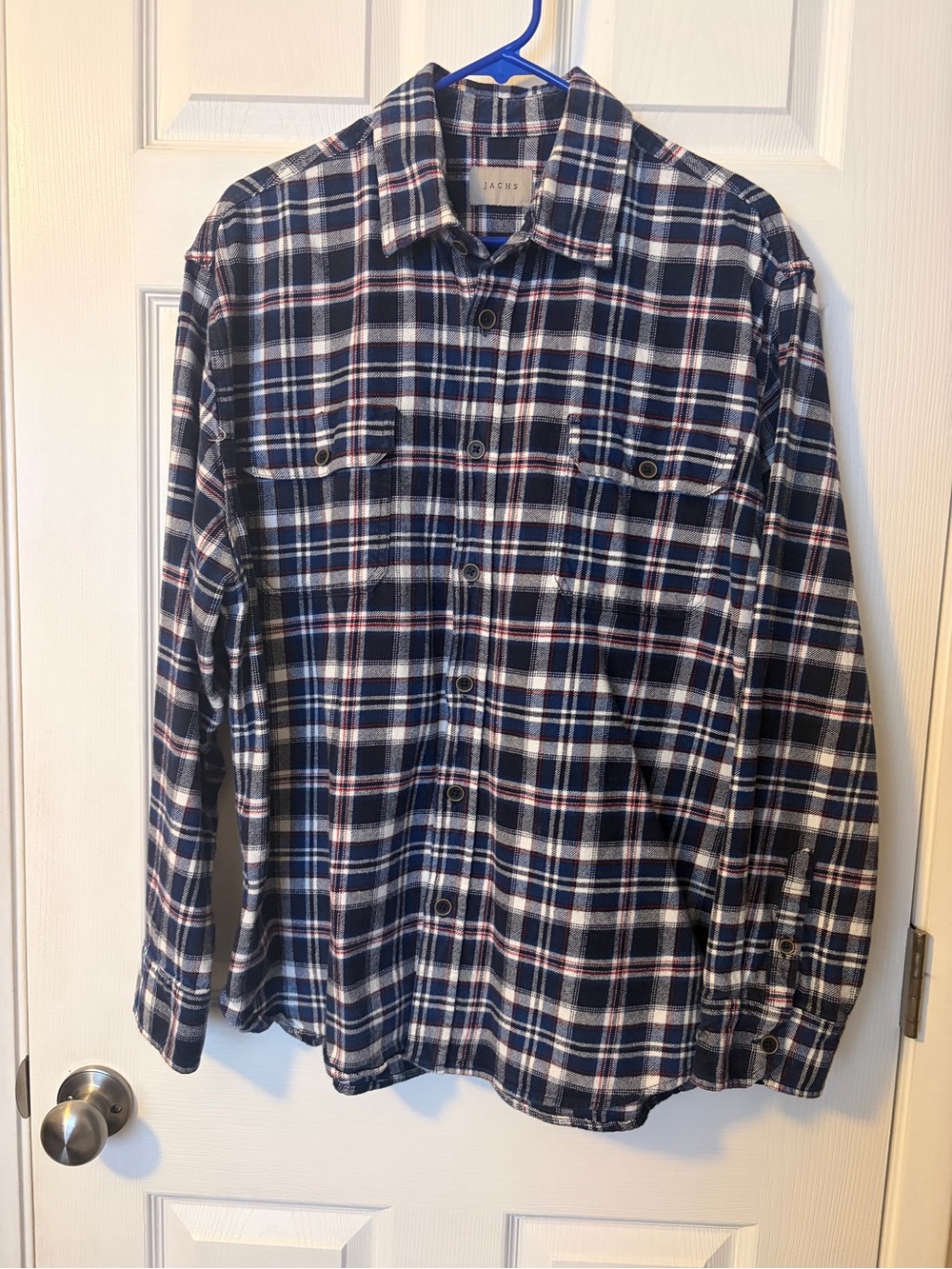 Jachs Navy, White & Red Plaid Button-Down Shirt